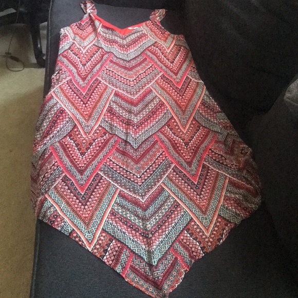 Chevron Patterned Sheer fully Lined Sleeveless Fish Tail Dress-Size L - Picture 12 of 12